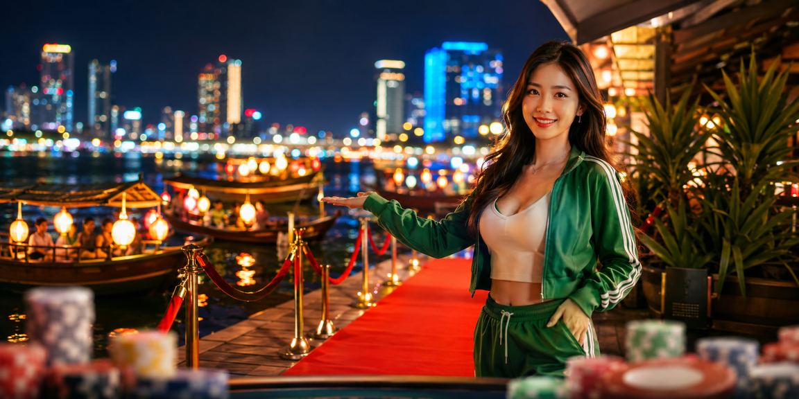 Cảnh quan biển Đà Nẵng về đêm với ánh đèn casino